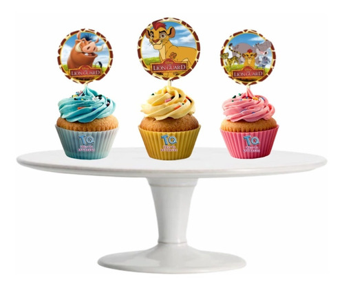 Rey León Cupcake Toppers Adorno Para Muffins X10