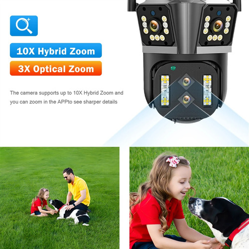 16mp Quatro Lenes Três Telas 10x Zoom Híbrido Ip Câmera