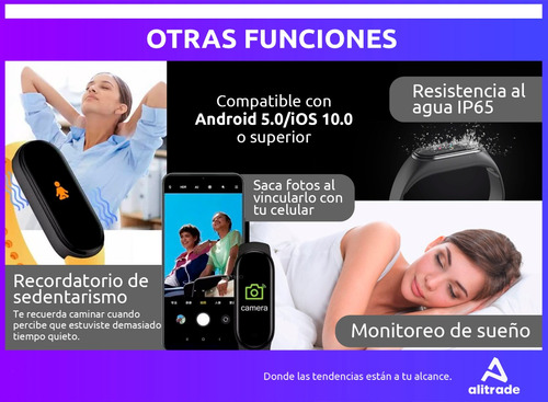 Imagen 6 de 10 de Smartband Reloj Inteligente Deportivo Bluetooth Calorías