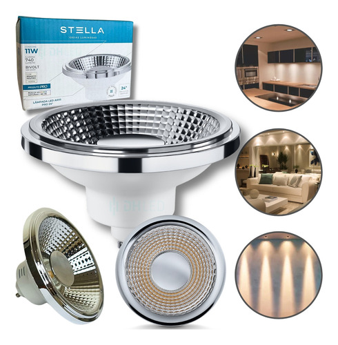Kit 10x Lâmpada Ar111 Pro 11w 24º Stella Irc95 Stl21423/40 Luz Branco-neutro 110v/220v