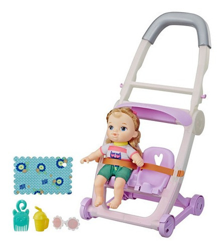 Set De Muñeca Bebé De Juguete Y Coche Push N Kick