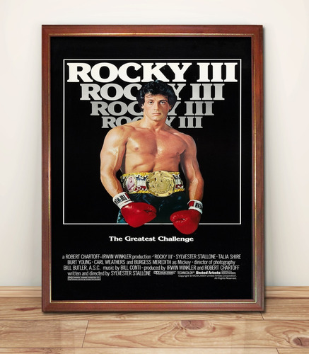 Rocky Iii Silvester Stallone Poster Enmarcado