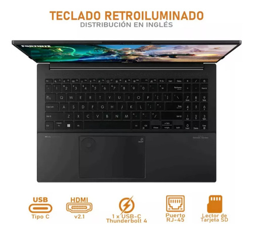 Notebook Asus Vivobook Pro Core Ultra7 Oled 16gb 1tb Rtx3050 Gris