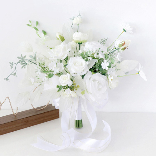 Buquê De Noiva De Casamento Flor De Mão De Noiva Com Suporte