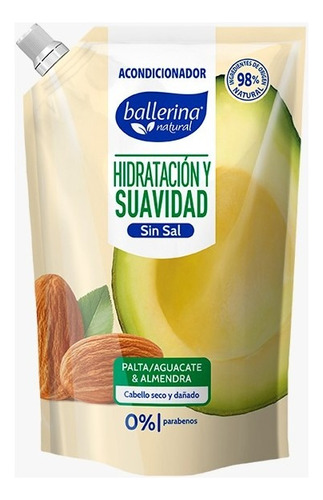 Ballerina Acondicionador Sin Sal Palta Y Almendra 750 Ml