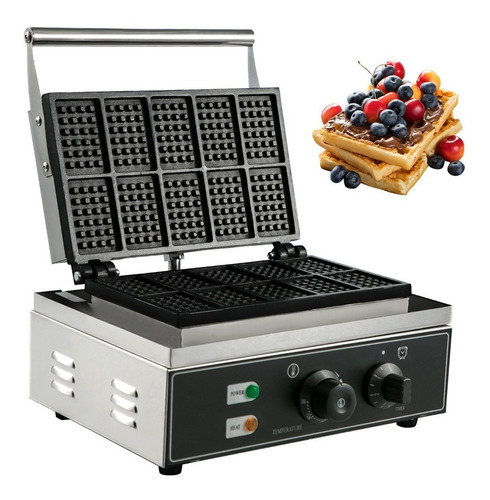 Maquina Waffles Mini Wafflera Eléctrica Industrial 10 Pz