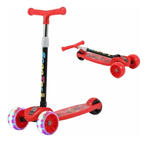 Scooter En Caja Para Niños Niñas Con Luces Plegable