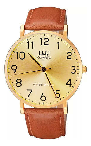 Reloj Q&q Qyq Qa21j402 Casual Cuero Hombre + Estuche 