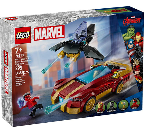 Lego Deportivo De Iron Man Y Black Panther Vs. Hulk Rojo Cantidad de piezas 295