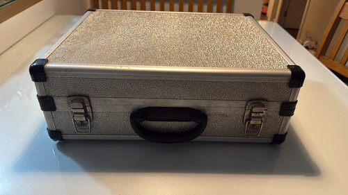 Pick-up Technics Sl 1200 Mk2 Com Case Cromada Prateado