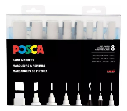 Posca Set Blanco - Set De 8 Medidas All Whites