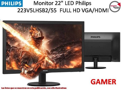 Monitor 22  Led Philips 223v5lhsb2/55  Full Hd   Gamer