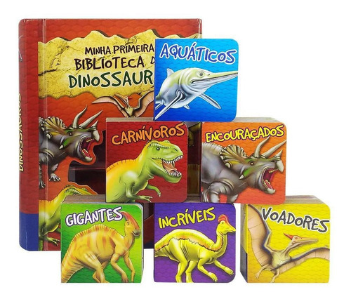 Livro Dinossauros Minha Primeira Biblioteca Com 6 Livrinhos