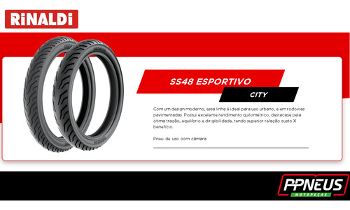 Par Pneus 60/100-17 E 80/100-14 Ss48 Rinaldi Uso Com Câmara