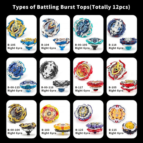 Bey Battling Top Burst Gyro Toy Set 12 Trompos 3 Lanzadores