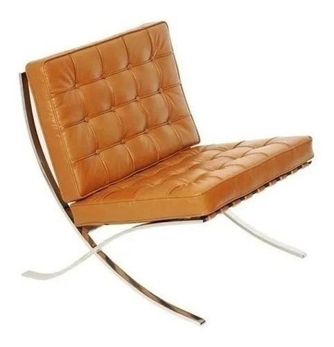 Poltrona Barcelona Couro Natural Caramelo