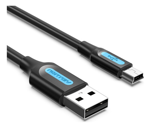 Cable USB a Mini USB Vention cámara GPS V3 Ps3 de 2 metros color negro