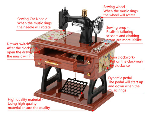 Minicaja De Música Vintage, Creativa, Retro, Para Coser, Con
