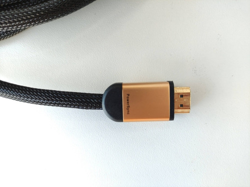Imagem 2 de 2 de Cabo Hdmi 6m Blindado Pontas Douradas Powersync
