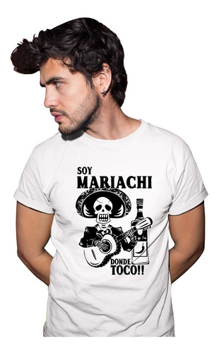 Camiseta Blanca Diseño Para Mariachis Personalizado Especial