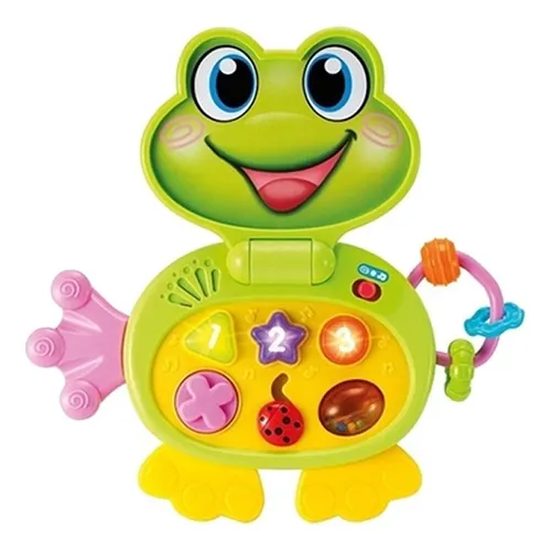 Juguete Frog para portátil con música y luces - Winfun