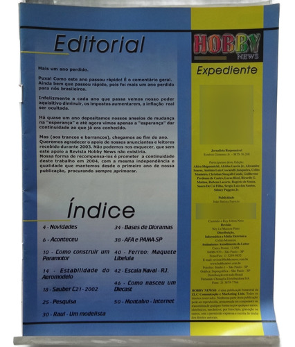 Revista Hobby News N 33 Aéro Férreo Nauti Sauber C21 2002 (Usado)