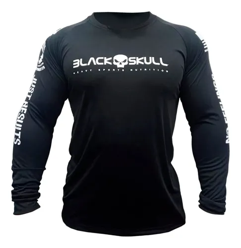 MLB 3360986311 Camiseta Dry Fit Soldado Bope Manga Longa Black Skull JM