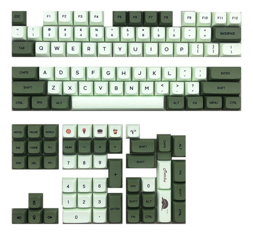 Tecla De Inglés Personalizada De Alto Perfil Pbt Matcha Keyc