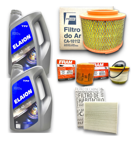 Kit 4 Filtros Fram + 8l Aceite Ypf Elaion Hilux 2005 A 2015