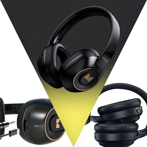 Fone Headphone Gamer Dobrável Bluetooth 5.3 Som Hi-fi Cor Preto Luz Azul