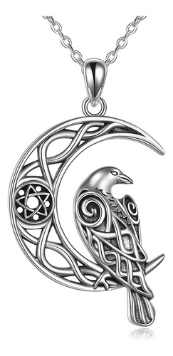 Onefinity Collar De Cuervo De Plata De Ley Con Colgante De C