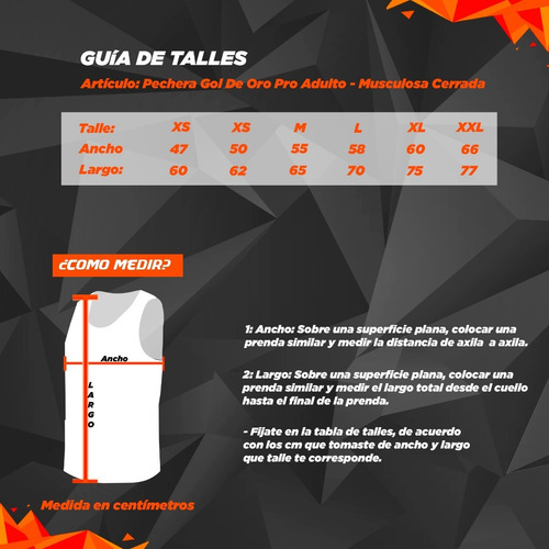 Imagen 2 de 3 de Pechera Gol De Oro Pro Adulto - Musculosa Cerrada