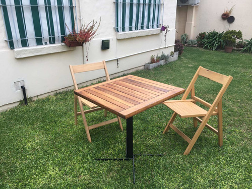 Imagen 4 de 5 de Mesa Bar 70 X 70 Y 3,5cm Espesor Madera Incienso Y Hierro