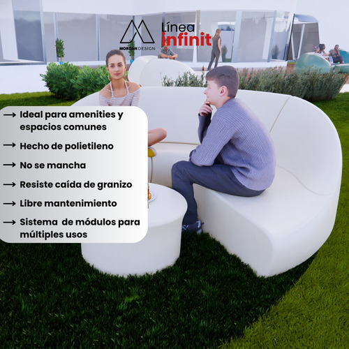 Juego Modular Mordan Design Combo 270°+centro Piedra Beige
