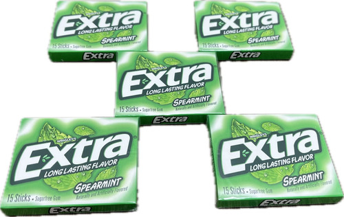 Chiclete Extra Spearmint 75 Sticks Usa Wrigley's Hortelã 5un