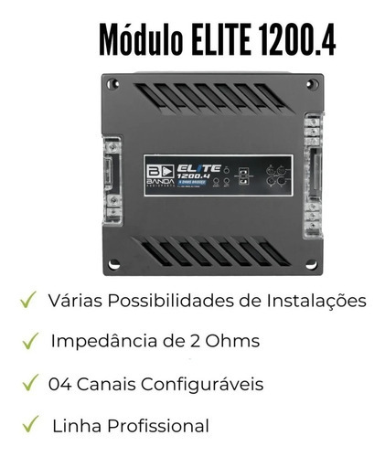 Banda 4 Canais 1200.4 - 1200 W