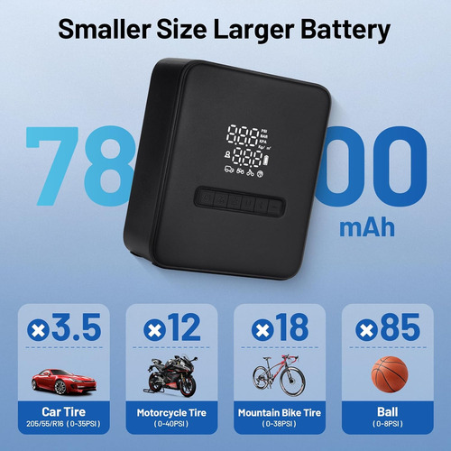 Bomba De Aire De Automóvil Inflador De Llantas 100w Digital