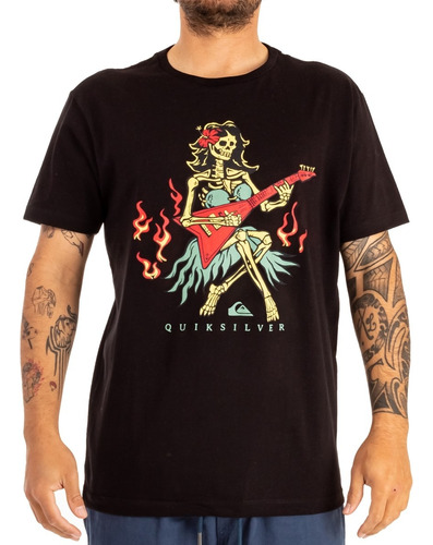 Remera Manga Corta Hot Motion Negra Quiksilver