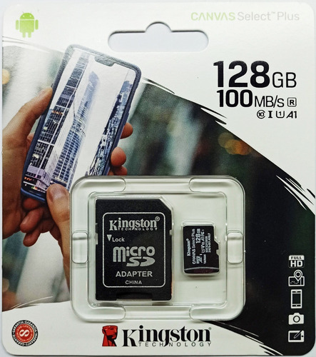 Microsd Kingston 128 Gb 100% Genuina Clase 10 100mb/s