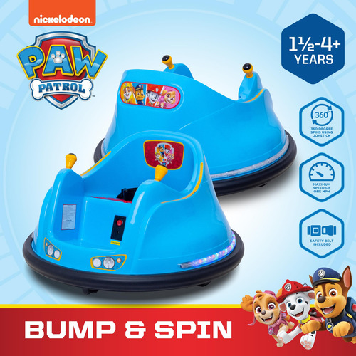 Bumper Car Flybar Blue Glow 6v Battery For Kids 1.5+ Years