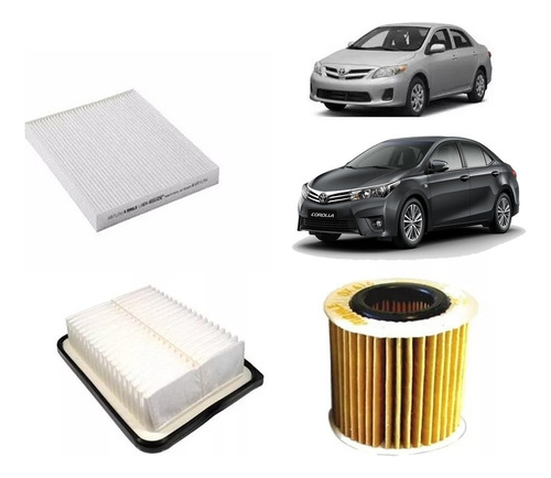 Kit 3 Filtros Toyota Corolla 2011 2018