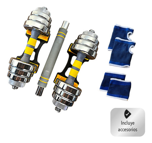 Imagen 5 de 7 de Kit De Mancuernas Pesas Con Discos 20 Kg