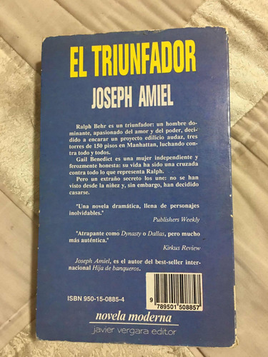 El Triunfador Autor Joseph Amiel Editorial Vergara (Usado)