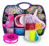 Comprar Kit 2 Maletas Miçangas Infantil 3000 1000 Pçs Mini Estojo Comprimento 6 mm Cor Colorido Diâmetro 6 mm