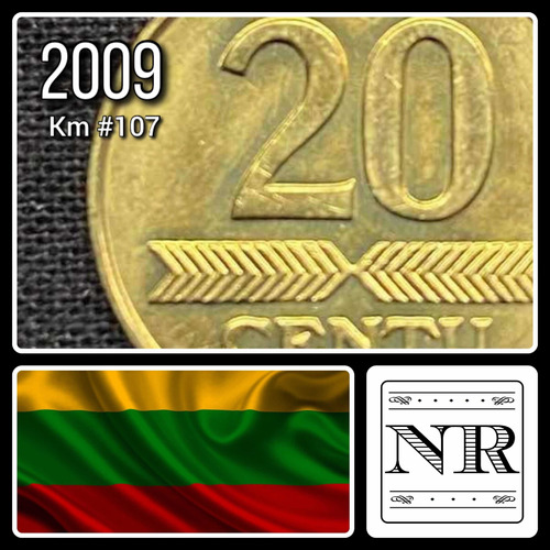 Lituania - 20 Centu - Año 2009 - Escudo - Km #107