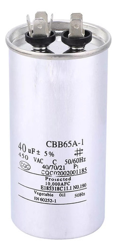 Bota De Lámina De Aluminio Con Condensador Cbb65, 40 Uf, 450