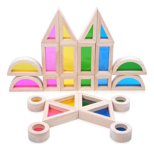 Juego De Bloques De Construcción De Madera 24 Piezas, Bloque