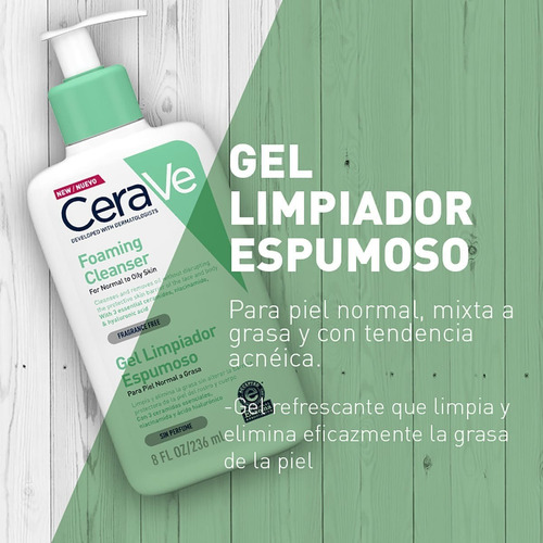 Gel Limpiador Espumoso De Rostro Y Cuerpo Cerave X 236ml