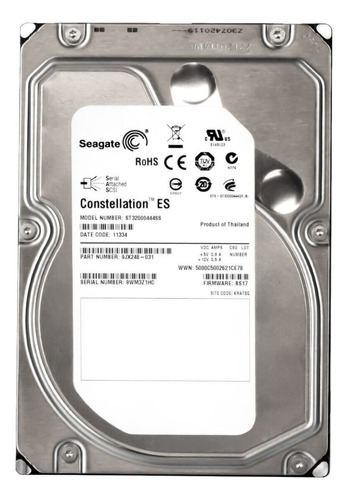 Hd Sas Seagate 2tb Constellation Es 7.2k 3.5 St32000444ss Cor Prateado