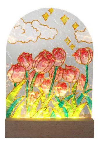 Tulipán Diy Pintura Noche Luz Decoración Ornamento